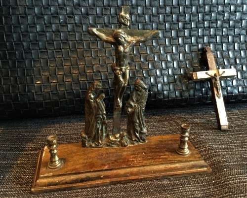 COLLECTION OF BEAUTIFUL CHRISTIAN ITEMS! *SOLID BRONZE QUILL REST* *ANTIQUE*
