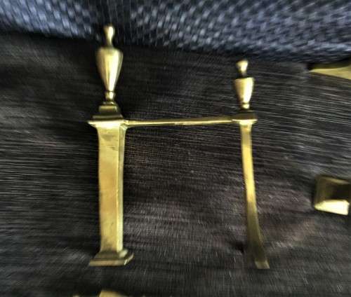 *SIMILAR SETS FETCH R18000+* circa 1890's SOLID BRASS VICTORIAN FIRE IRONS!!