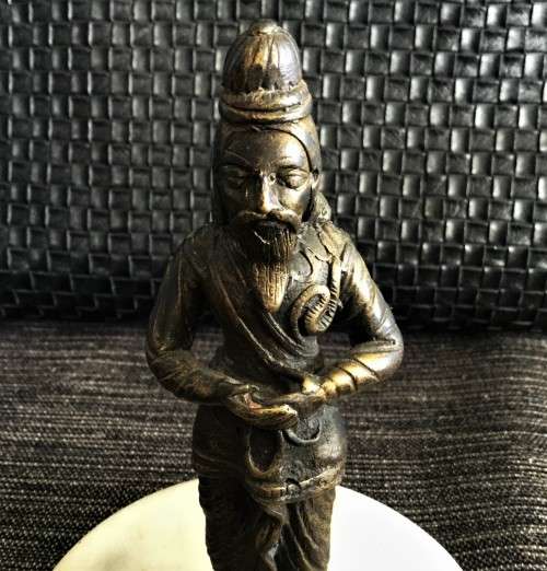 SOLID BRONZE ORIENTAL FIGURE ON MARBLE BASE!! *BEAUTIFUL WORK*