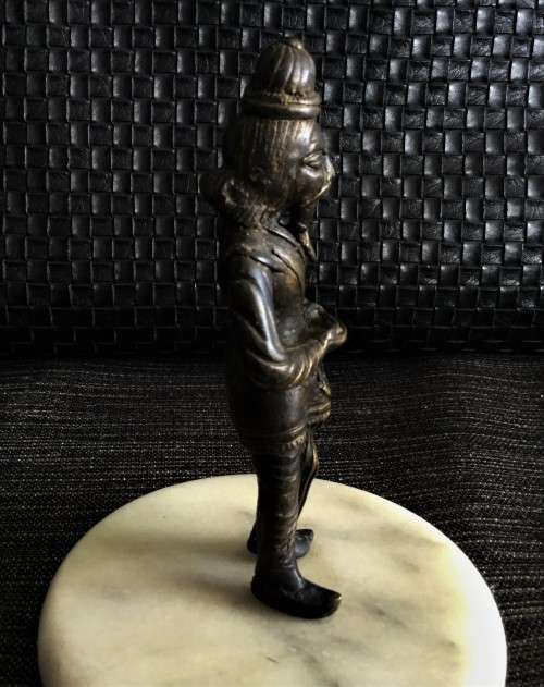 SOLID BRONZE ORIENTAL FIGURE ON MARBLE BASE!! *BEAUTIFUL WORK*