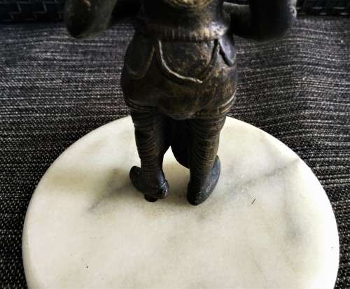 SOLID BRONZE ORIENTAL FIGURE ON MARBLE BASE!! *BEAUTIFUL WORK*