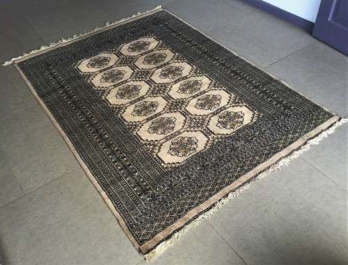 STUNNING GREY HAND-KNOTTED BOKHARA PERSIAN CARPET! 1800mm - 1330mm