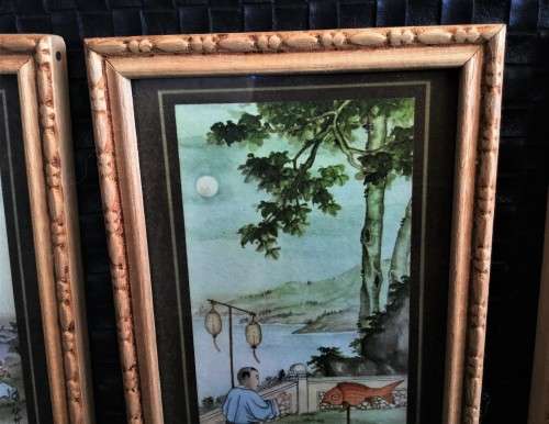 3 x STUNNING CHINESE WOODEN FRAMED ARTWORKS!!
