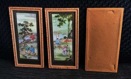 3 x STUNNING CHINESE WOODEN FRAMED ARTWORKS!!