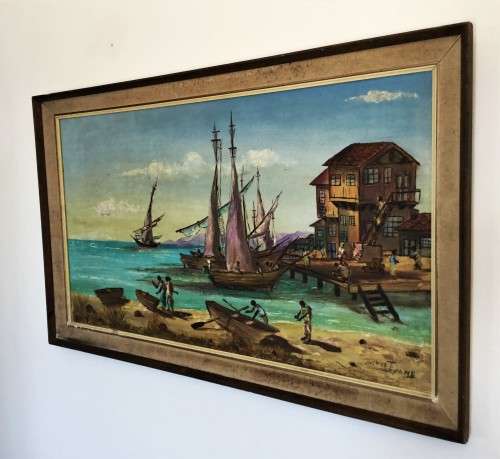 *INVESTMENT ART* MVEMVE JIYANI LARGE FRAMED OIL ON CANVAS!