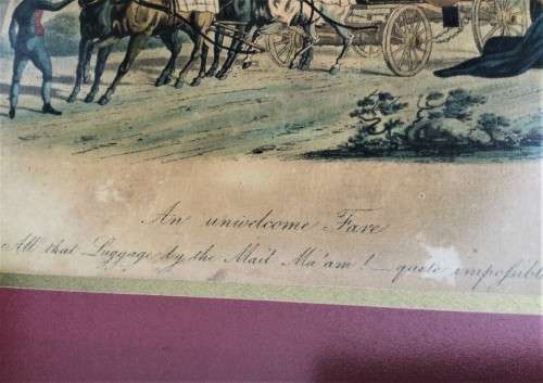 COMPLETE SET OF 4 CIRCA 1845 STAGE COACH LITHOGRAPHS!! 177 YEARS OLD!