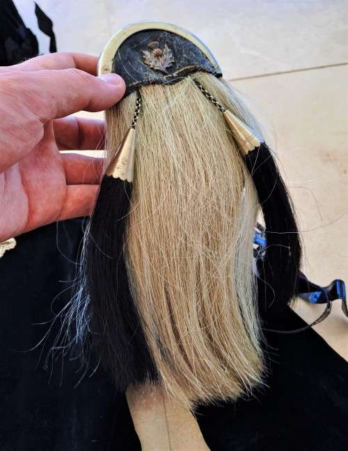 ANTIQUE SCOTTISH CHILD`S KILT, SOLID SILVER MEDAL + ACCESSORIES!