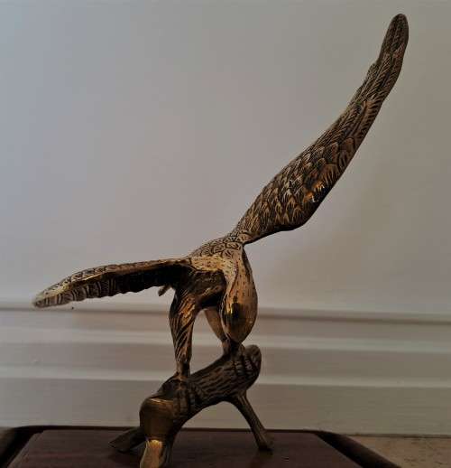 STUNNING MOUNTED SOLID BRASS EAGLE! *LOVELY PIECE*