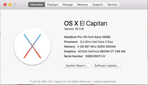 Macbook Pro (15-inch Early 2008)