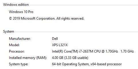 Dell XPS 13" Core i7 laptop