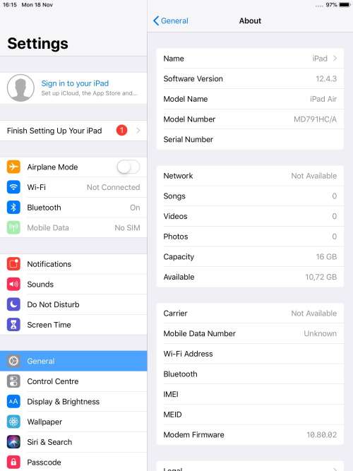 Apple iPad Air 16gb Wifi & Cellular