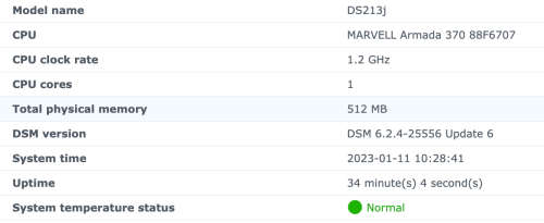 Synology Diskstation DS213J (2 x 2tb HDD`s included)