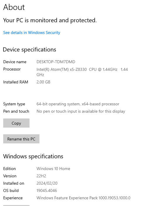 Intel Compute Stick (Win10 Home, 1.44Ghz CPU, 2GB RAM)