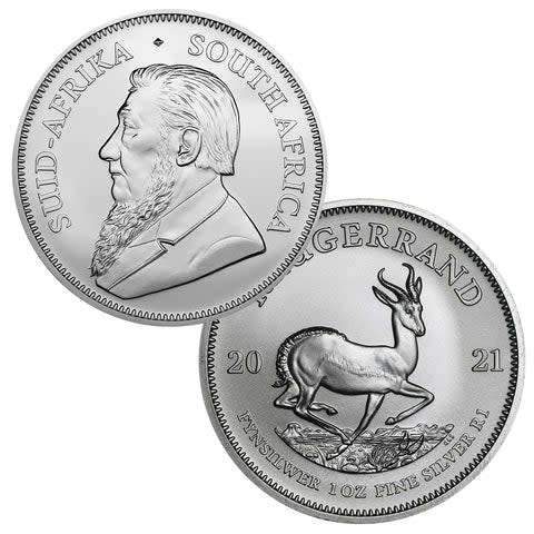 2021 Silver Krugerrands - in plastic capsules