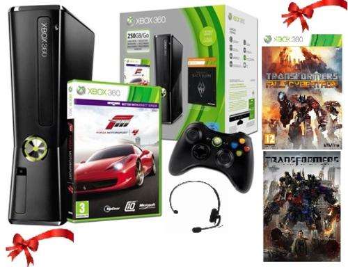 XBOX 360 250GB + W/CONTROLLER + 3 GAMES + 1 MONTH LIVE + SKYRIM DOWMLOAD TOKEN + HEADPHONES + DVD