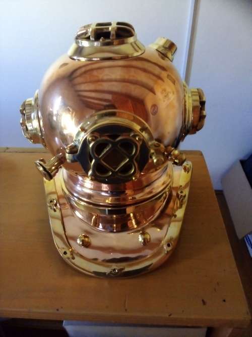 Replica Copper and Brass Medium Size Diving Helmet Brand New