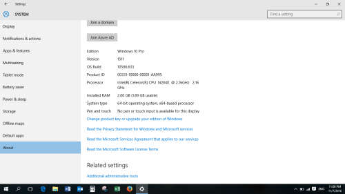Mint Condition HP 15 (15-r031si) Notebook-2GB RAM, 2.16GHZ, 500GB Hard Drive