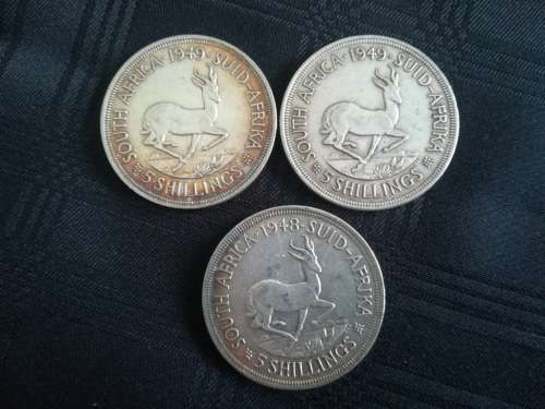 7 x SA 5 Shillings... 1948 and 1949... As a lot