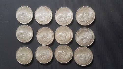 20 x SA Silver R1.. 1966 and 1967.. As a lot... Silver