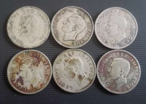 30 x SA 2.5 Shillings... As a lot.. Check pictures and condition