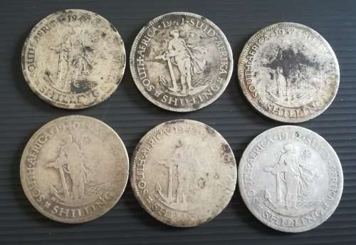 21 x SA 1 Shillings... As a lot.. Check condition