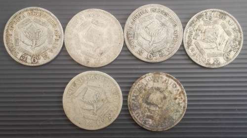 14 x SA 6 pence.. 1925, 26, 27, 30.... As a lot...