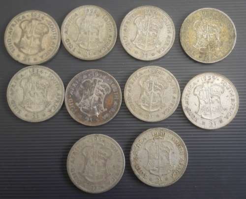 19 x SA 2 Shillings... As a lot.. Check pictures and condition
