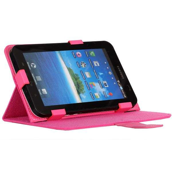 ** BRAND NEW**  PINK - Folio Style Stand Flip Leather Cover Case for 7 inch Tablets