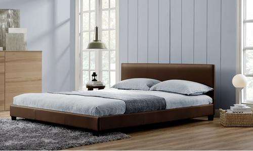 ***DARK ESPRESSO BROWN** HIGH GRADE PU LEATHER BED FRAME - QUEEN