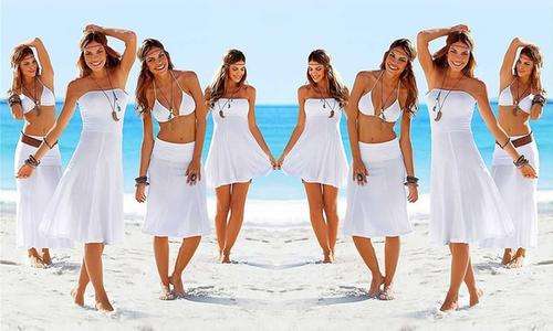 ***ELEMENTAL LIFESTYLE***4IN1 BEACH DRESS - WHITE OR BLUE