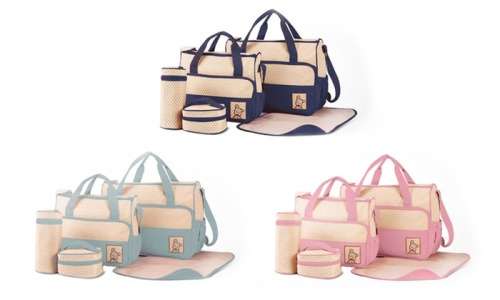 ELEMENTAL BABY - 5PC WATERPROOF BABY BAG SET - PINK OR DARK BLUE