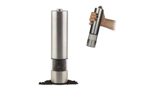 ELECTRIC SALT AND PEPPER GRINDER SET -  STAINLESS STEEL