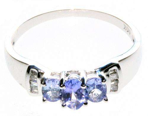 9K White Gold Tanzanite and Diamond Ring( Local Seller) -R7000