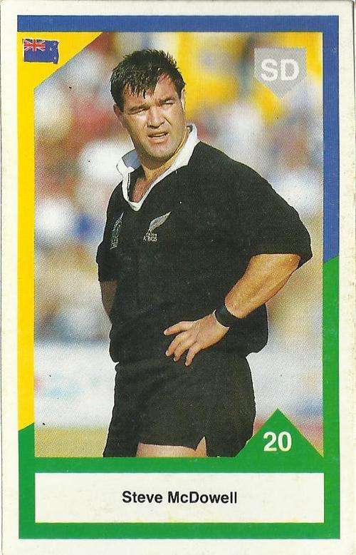 All Blacks NZ vs SA1992 Rugby Trading Card Steve McDowell