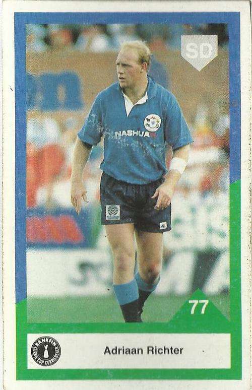 1992 Currie Cup Rugby Trading Card Adriaan Richter