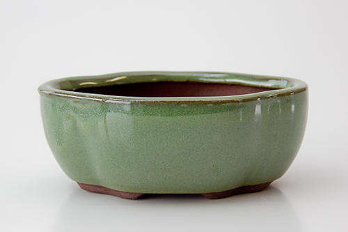 Glazed Bonsai Container, 12 x 9.5 x 4.5cm
