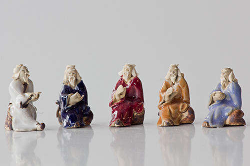 Glazed Mudmen, 3x2x4cm, 5pc set