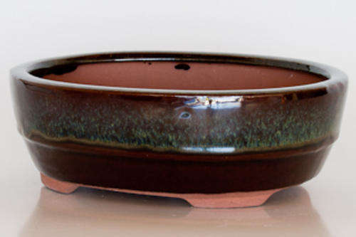 Glazed Bonsai Container, 20 x 16.5 x 6.5cm