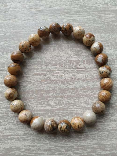 Picture Jasper Gemstone Bracelet - 8mm