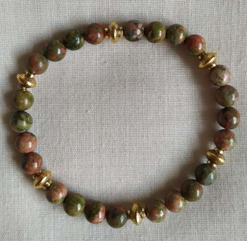 Unakite Natural Stone Bracelet - 6mm