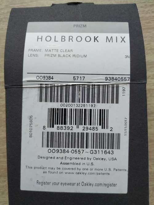 Oakley Holbrook Mix - Grey Transparent frame with Prizm Black lenses