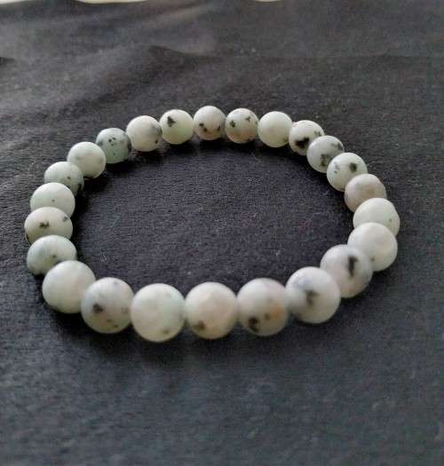 Natural Sesame Jasper Beaded Bracelet - 8mm