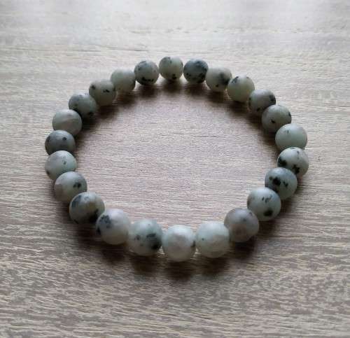Natural Sesame Jasper Beaded Bracelet - 8mm
