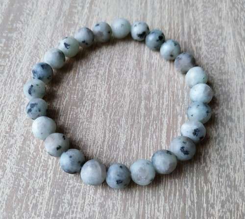 Natural Sesame Jasper Beaded Bracelet - 8mm