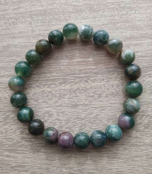 Indian Agate Gemstone Bracelet - 10mm