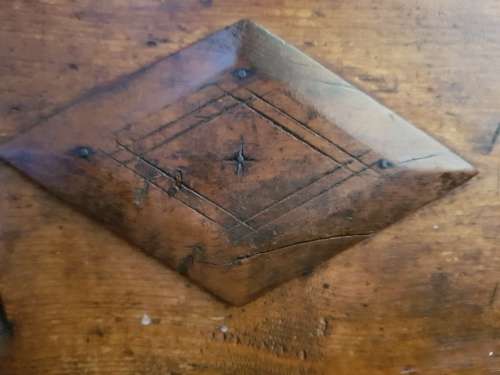 Vintage solid wood chair with turn screw