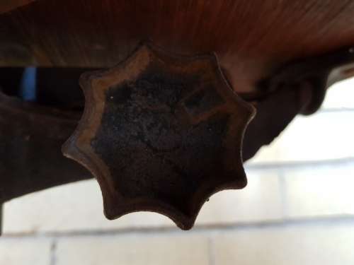 Vintage solid wood chair with turn screw