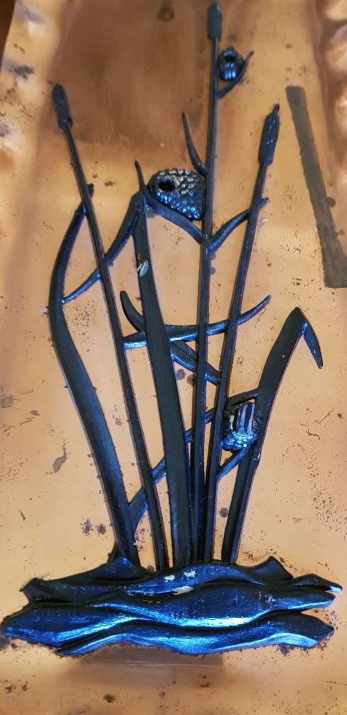 Assorted copper and brass art