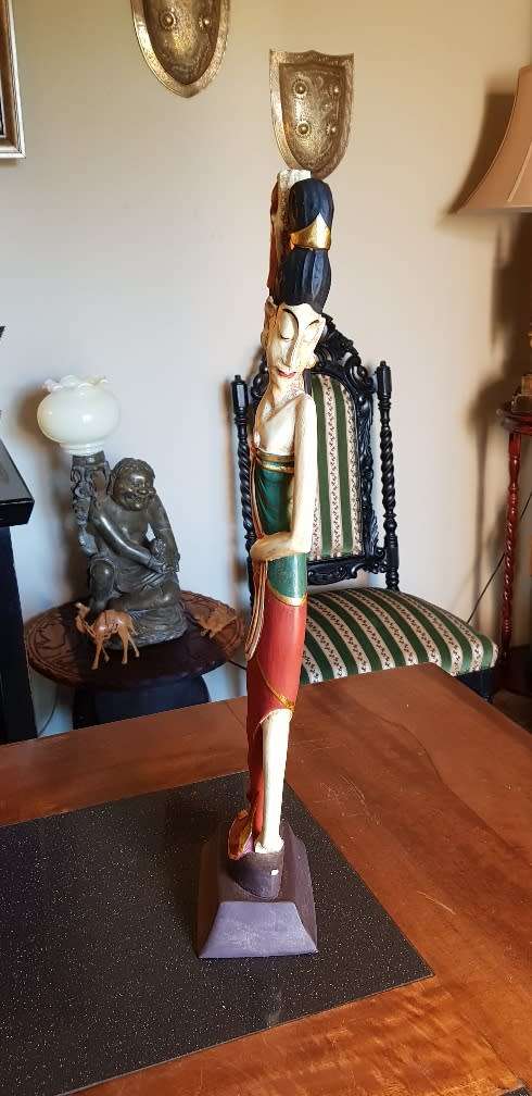 Vintage Hand Carved Portuguese Lady 53 cm tall
