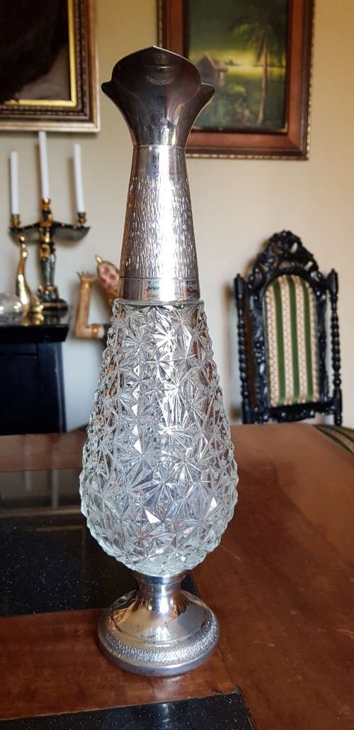 Large silver plated Crystal pitcher